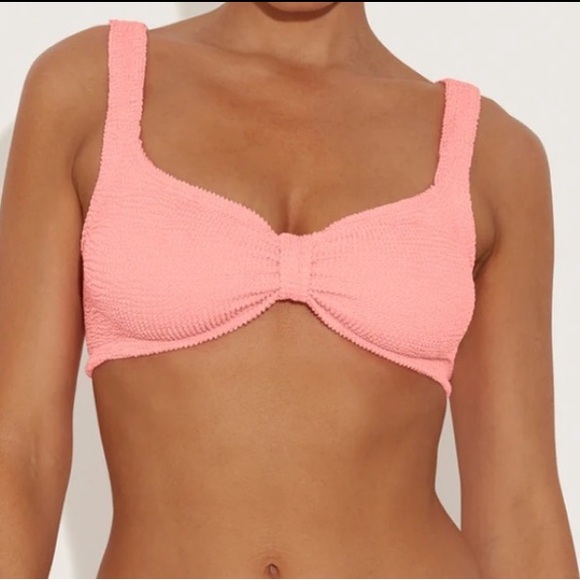 New Hunza g Bonnie bikini top in peach one size - Picture 1 of 4
